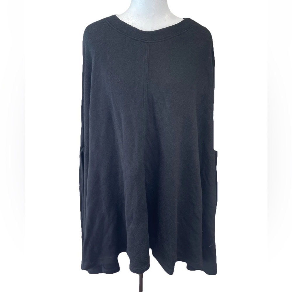 🆕 Bali Corp ladies NWT black knit pullover poncho one size fits most fall soft
